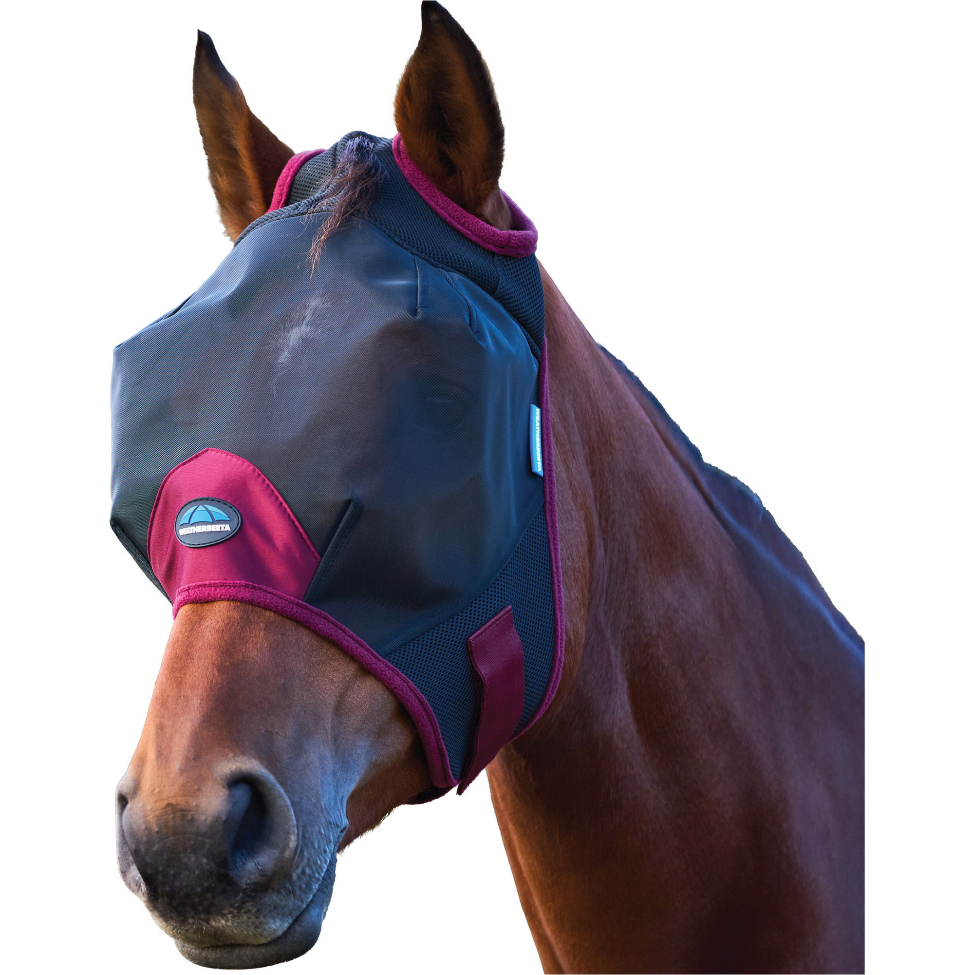 2026 WeatherBeeta Comfitec Fine Mesh Fly Mask 1029731010 - Black / Burgundy